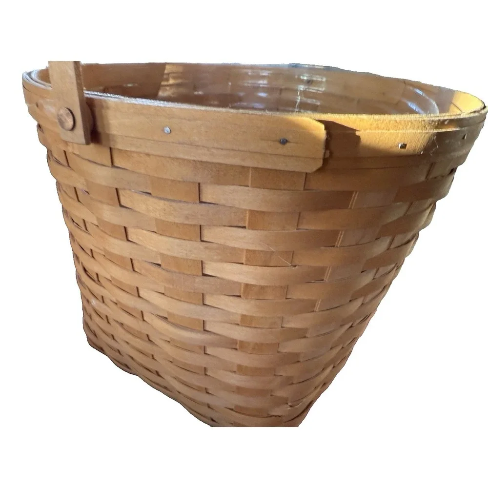 Longaberger 1998  Basket Large Round‎ Basket  Signed 12x10  Liner Grandma Core